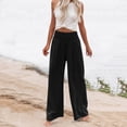thumbnail image 6 of Women's Pants Fashion Casual Pants For Women Linen Summer Wide Leg High Waist Casual Pant 2026 Beach Travel Vacation Outfits, 6 of 7
