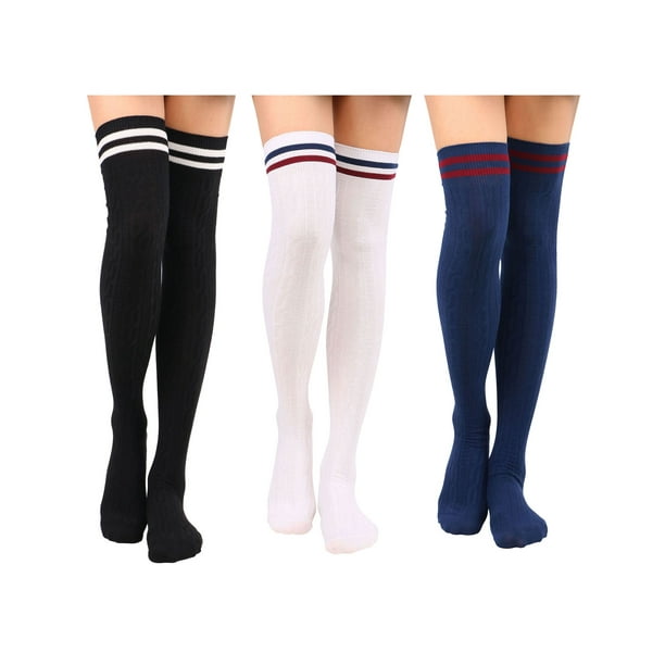 Simplicity Ladies Thigh High Over Knee Socks Women Winter Knit Stretch Stocking Walmart Com Walmart Com