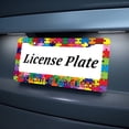 thumbnail image 5 of 2PC Autism Awareness License Plate Prame Aluminum Rust-Proof Auto Parts License Plate Decorative Screws Fit Standard 2 Holes 1 U.S. License Plate, 12.2x 6.3 Inch, 5 of 7