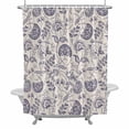 thumbnail image 2 of Farmhouse Purple Floral Shower Curtain for Bathroom Decor, Linen Boho Flower Rustic Country Waterproof Fabric Shower Curtain, 60"x72" Set with 12 Hooks, 2 of 9