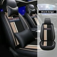 thumbnail image 4 of Maidao Car Seat Covers Full Set for SEAT for Ateca/Cupra 2016-Present 5 Seats Compatible Airbag Waterproof Premium Leather Front and Back Seat Protectors Black and Beige, 4 of 9