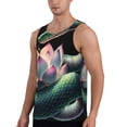 thumbnail image 2 of Gukieu Snake Holding A Lotus Print Men's Quick Dry Fitness Vest, Round Neck Sleeveless Fitness Bodybuilding Top-Small, 2 of 7