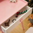 thumbnail image 6 of Ktaxon Kids' Wooden Vanity Table and Stool Set with LED Lights, Princess Makeup Dressing Table,Children's Furniture, Pink, 6 of 14