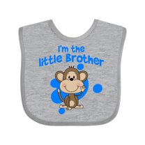 Inktastic I'm the Little Brother with Cute Monkey Boys Baby Bib