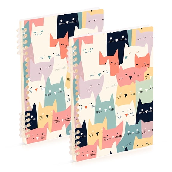 Full Of Cats Ring Binder Notebook Journey Note Diary College Ruled Spiral Notebook Study Loose Leaf Paper A5 60 Pages