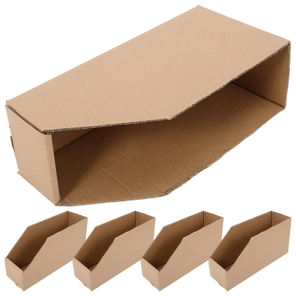 Hemoton 5pcs Corrugated Cardboard Bins Convenient To Use Topper Opening Storage Boxes Parts Organizing Bins For Storage And Moving