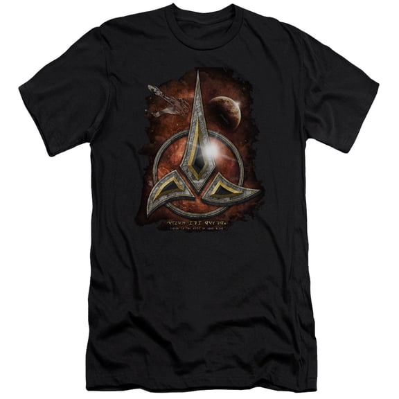 Star Trek Klingon Crest Adult 30/1 T-Shirt Black