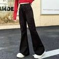 thumbnail image 7 of YunPes Teen Girls Flare Jeans High Waist Bell Bottom Pants Distressed Butterfly Patchwork Jeans Casual Cute Applique Denim Leggings, 7 of 7