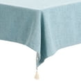 thumbnail image 4 of REGALWOVEN Rectangle Tablecloth with Fringe for Indoor and Outdoor, Light Blue 52' x 87', 4 of 5