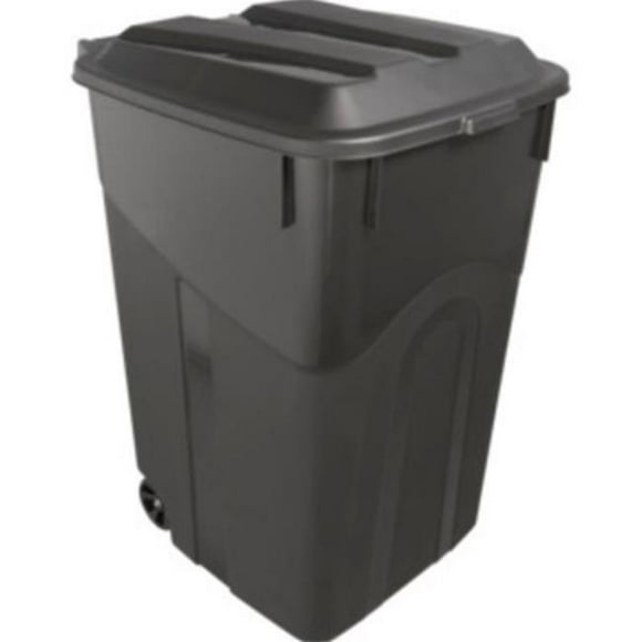 United Solutions TI0073-5 45 gal Trash Can with Wheels, Black