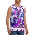 thumbnail image 2 of KLL Flying Butterflies Print Workout Tank Tops Gym Sleeveless Fitness Muscle Tee-XX-Large, 2 of 7