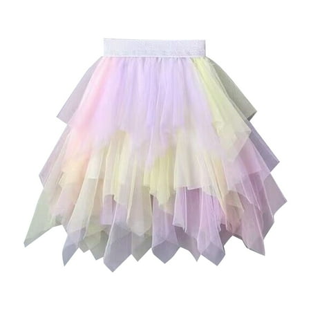 

Infant Children Girls Dress Tie Dye Gradient Printed Short Sleeve O-Neck Tulle Dancing Half Skirt Colorful Lovely Loose Fashion Sundress Soft Stylish Dresses