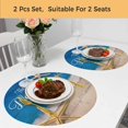 thumbnail image 5 of Coastal Starfish Round 13 Inch Placemats Set of 2, Beach Ocean Nautical Wooden Grain HeatResistant Non Slip Place Mats for Dining Table, Wipeable Braided Kitchen Table Mats for Housewarming, 5 of 9