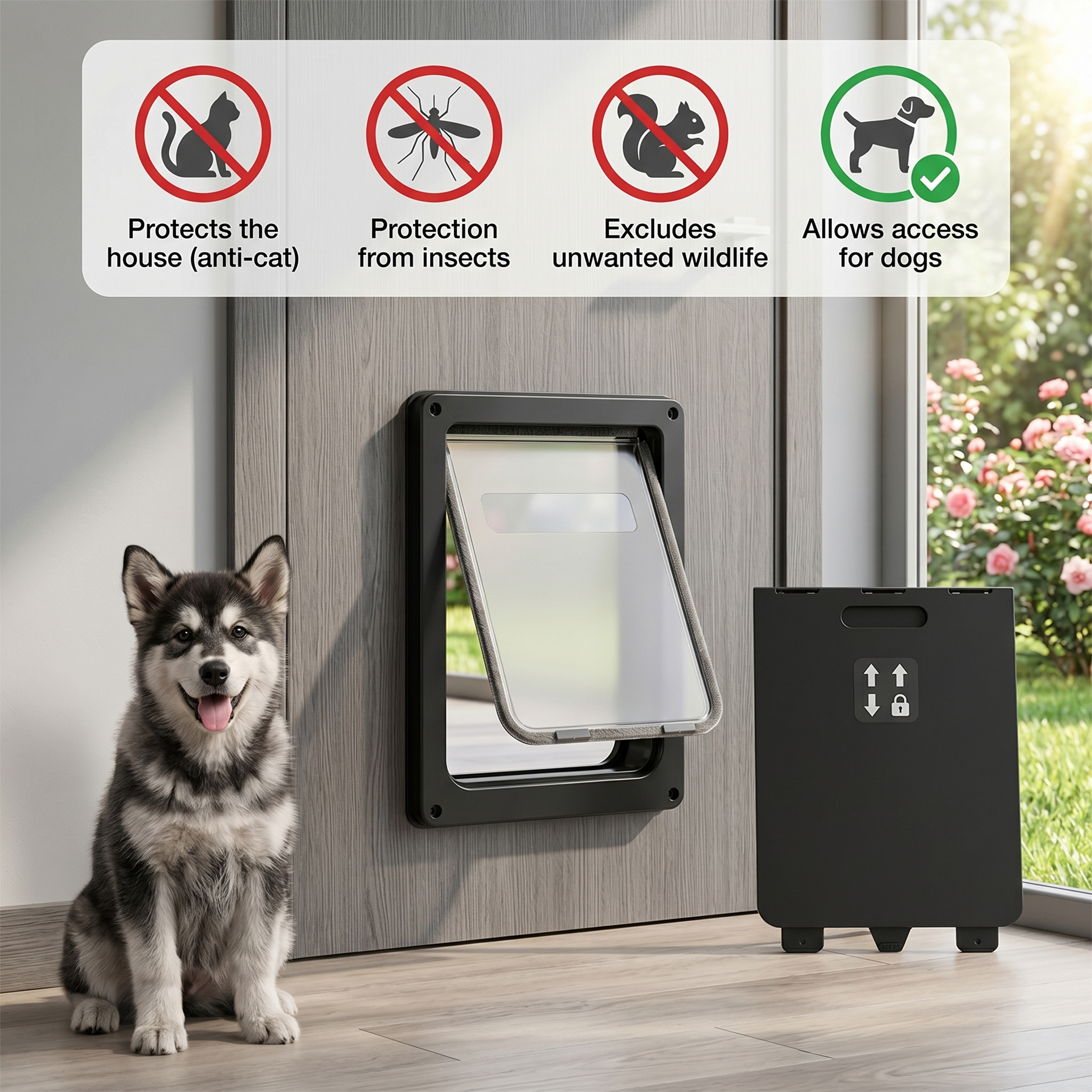 Sunypet Large Dog Door with Magnetic Auto-Close Lock photo 3