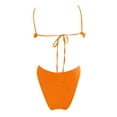 thumbnail image 4 of Womens One-Piece Swimsuits Solid Color Sexy Backless Monokini One Piece Swimsuit Women Swimwears Holiday Wear,Orange,S, 4 of 5