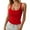 Red, variant on SHITINN Crop Top Small Thick Strap Tops for Women Tan Women Spaghetti Strap Neck Ribbed Tank Tops Slim Fitted Camisole Basic Sleeveless Layering Shirts