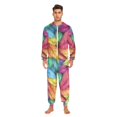 thumbnail image 3 of FORMRS Onesies Pajama for Adults Unisex Hoodie Winter Jumpsuit One Piece Sleepwear, Sizes S-2XL, Vibrant Leaves Pattern, 3 of 7