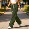 thumbnail image 4 of Lmueinov Womens Sweatpants Drawstring Elastic High Waist Double Sided Fleece Pants Wide Leg Sweatpants with Pockets for Jogger Coffee, 4 of 8
