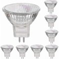 thumbnail image 1 of Gu4 Base Halogen Bulbs, 12v 35w Dimmable Warm White 2800k, Pack Of 8, 1 of 5