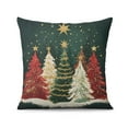 thumbnail image 2 of Green Xmas Trees Pine Rustic Farmhouse Throw Pillow Covers Beautiful Square Cushion Covers Set of 4 Decorative Pillowcase for Indoor Home Bedroom, 2 of 7