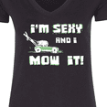 thumbnail image 4 of Inktastic I'm Sexy and I Mow It Lawnmower Fun Women's V-Neck T-Shirt, 4 of 5