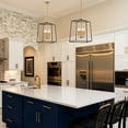 thumbnail image 5 of Kira Home Bellevue 18" 4-Light Farmhouse Lantern Pendant Light, Adjustable Foyer Chandelier, Warm Brass Accents + Black, 5 of 7