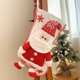 thumbnail image 6 of Sijiali Christmas Stockings Snowman Santa Claus Character Ornamental Large Capacity Knitted Xmas Stocking Children Gift, 6 of 10