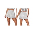 thumbnail image 3 of Womens Sparkly Sequin Shorts Glittery Skort Party Wear Disco Shiny Metallic Skirt Shorts White XXL, 3 of 7
