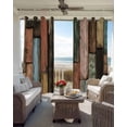 thumbnail image 2 of Vintage Wood Grains Blackout Curtains for Bedroom/Living Room, Thermal Insulated Kitchen Curtains, Farmhouse Colorful Wooden Texture Grommet Darkening Window Treatment Drapes 52"x84"x2, 2 of 8