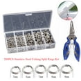 thumbnail image 2 of keepw 200 Pieces/Set Fishing Split Ring Portable Heavy Duty Anti-corrosive Lure Rings Connector Loop Accessories with Plier, 2 of 6