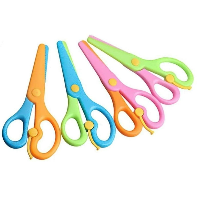 Amassan 3pcs Plastic Scissors for Kids,Toddlers Training  Scissors,Pre-school Training Scissors and Offices scissors;Kids Paper  Cutting(60 sheets) Set