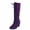 Purple, variant on Mid‑Calf Boots For Women Chunky Heel Front Lace Up Wide Calf Knee Boots Solid Color Roman Retro Gothic Cosplay Party Occasions Street Wear Matching
