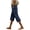 Dark Blue, variant on Capri Pants for Women Summer Elastic Waist Drawstring Bermuda Shorts Casual Loose Lightweight Beach Trousers with Pockets