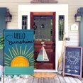 thumbnail image 3 of Hello Sunshine Summer Garden Flag 12.5x18 Vertical Double Sided Farmhouse Holiday Outside Decorations Burlap Yard Blue Flag BW686, 3 of 6
