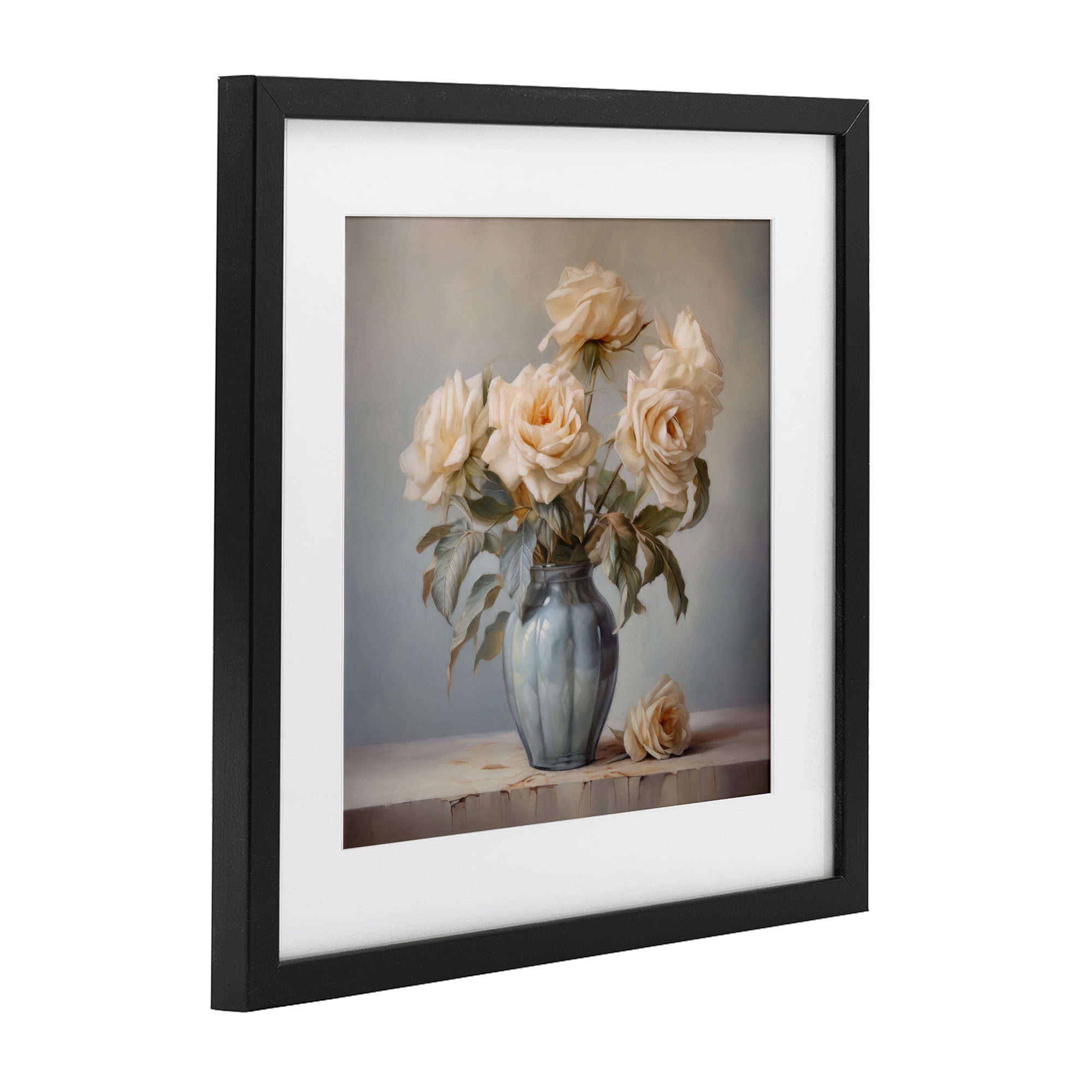 Stupell Industries Vintage Rose Paragon Black Framed Print Under Glass, design by Steve Hunziker