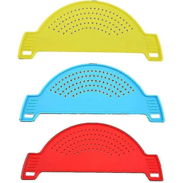 3 Pcs Plastic Half-moon Pan Strainer Pot Drainer Strainer Colander Sieve For Spaghetti Pasta Noodles And Fruits