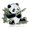 Silver, variant on Panda with Bamboo Enamel Pin | Clayton Jewelry Labs
