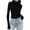 Black, variant on RYRJJ Women's Mock Turtleneck Long Sleeve Shirts Ribbed Knit Lightweight Pullover Sweater Stretch Fitted Thermal Basic Tops(Light Blue,S)