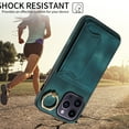 thumbnail image 5 of Nalacover for iPhone 14 Pro Ring Holder Wallet Case with Kickstand Magnetic Clasp, Credit Card Slots Holder Premium PU Leather Purse Cover, TPU Bumper Shockproof Anti-Scratches Case,Green, 5 of 17
