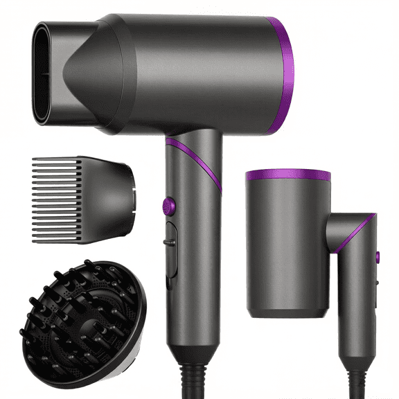 OAKSKY Hair Dryer with Comb,1800W Professional Ionic Blow Dryer with Diffuser for Curly Hair,Foldable & Protable Design for Travel