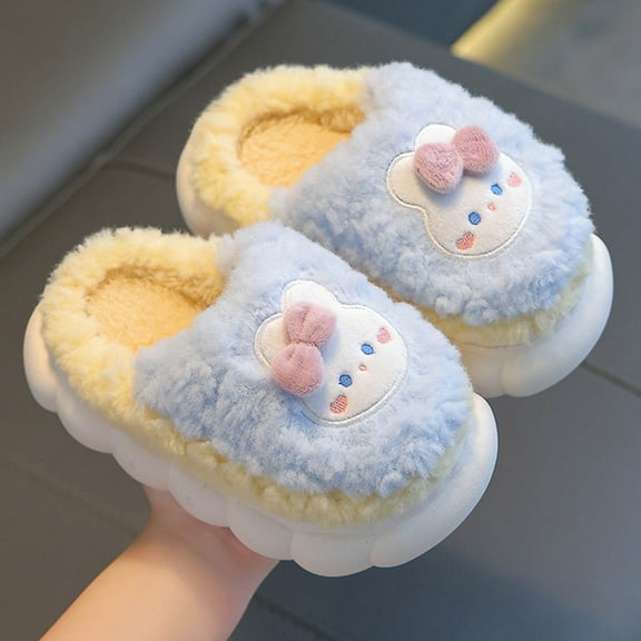Wancir Toddler Slippers Girl Boy House Slipper Kids Rabbit Winter Slipper Warm Bunny Slippers Soft Plush Indoor Girls Boys Slipper