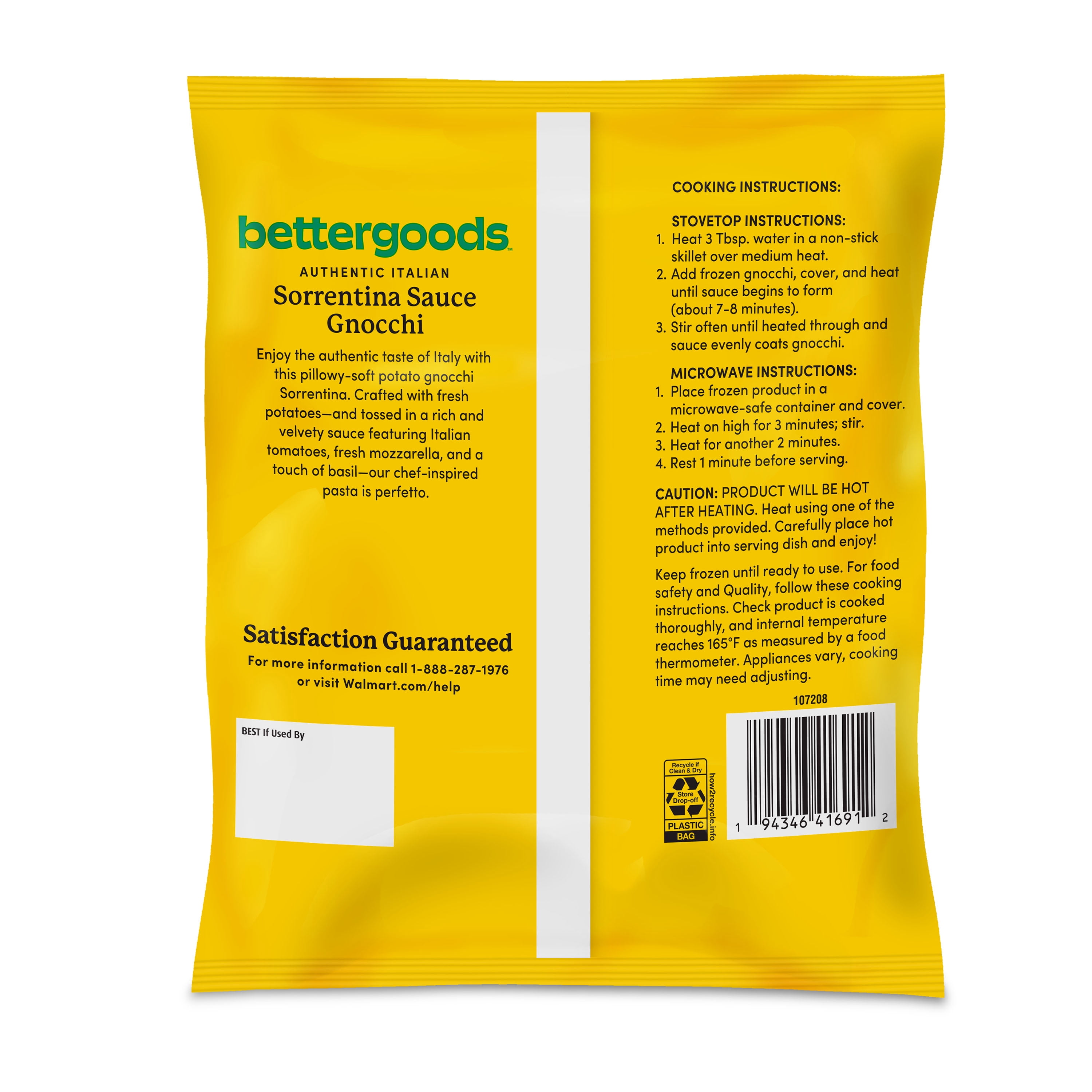bettergoods Sorrentina Sauce Gnocchi, 16 oz (Frozen)
