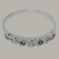 thumbnail image 6 of LBG British Made 18k White Gold Real Genuine Opal & Sapphire Womens Eternity Ring - 33 size options - Size 8.25, 6 of 9