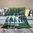 thumbnail image 2 of PRATYUS Waterfall Forest Bench Flannel Throw Blankets for Sofa Couch Cozy Travel Outdoor Blanket All Seasons Lightweight Blanket 60x80in, 2 of 6