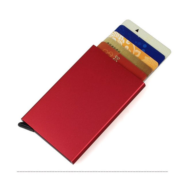 Estuche para tarjetas de crédito de aleación de aluminio, cartera para tarjetas, tarjetero automático para 10 tarjetas, tarjetero de metal RFID, tarjetero para múltiples tarjetas