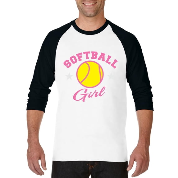 Artix - Mens Raglan Sleeve Baseball T-Shirts - Softball Girl