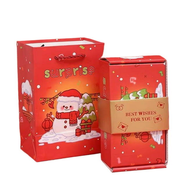 Naiovety La caja de regalo con fotografía duradera para Navidad y cumpleaños puede personalizar fácilmente las cajas de regalo agregando las Kits de decoración para fiestas rojo 16 cartas