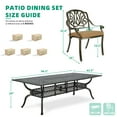 thumbnail image 6 of VIVIJASON 9-Piece Outdoor Dining Set, All Weather Cast Aluminum Retro Patio Furniture Table and Chairs Set for 8, Include 94.5" Rectangular Dining Table and 8 Chairs with Umbrella Hole, Khaki Cushion, 6 of 7