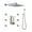 Brushed Nickel, variant on CASAINC Luxury Thermostatic 2-Spray Patterns 12 in. Flush Wall Mount Rainfall Dual Shower Heads with 6-Jets in Brushed Nickel