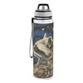 thumbnail image 2 of Raccoon Space Universe Sports Water Bottle Portable Travel Mug 32oz BPA Free Leak Proof Straw Transparent Tritan for Gym Yoga Cycling Camping, 2 of 7